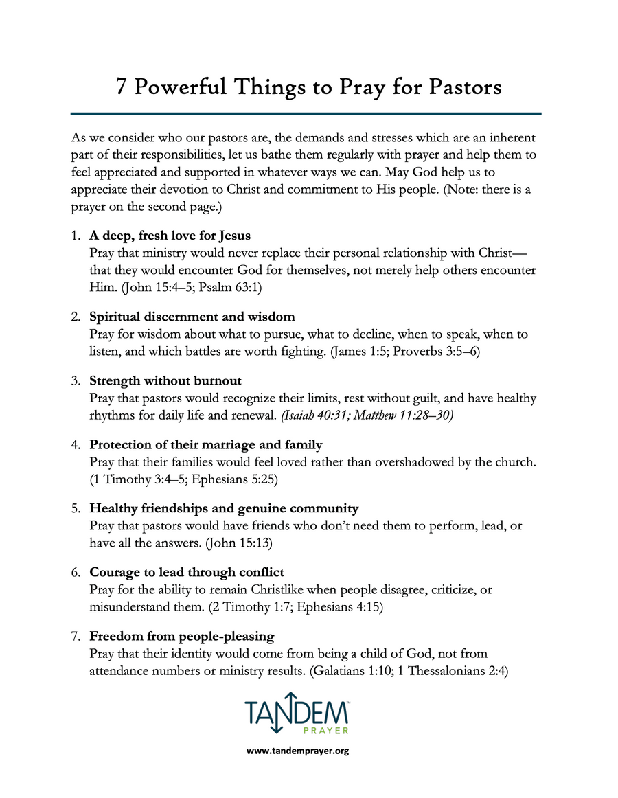 7 Powerful Things to Pray for Pastors