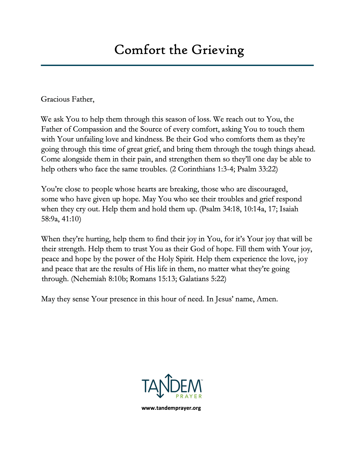 Comfort the Grieving