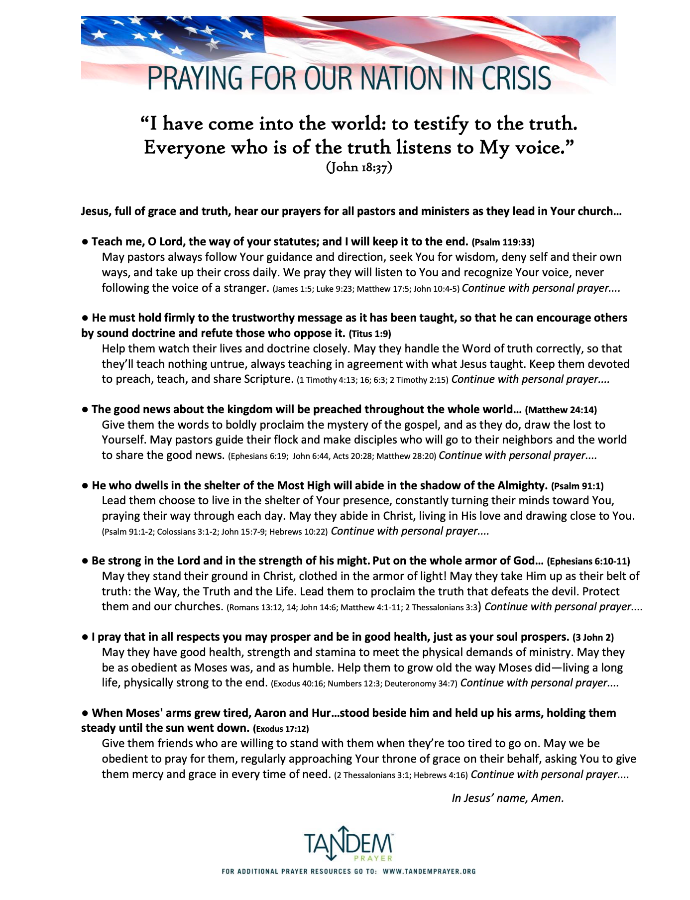 Pray for Our Nation - October 2025