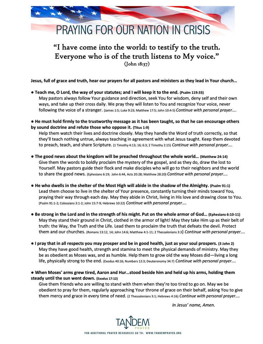 Pray for Our Nation - October 2025