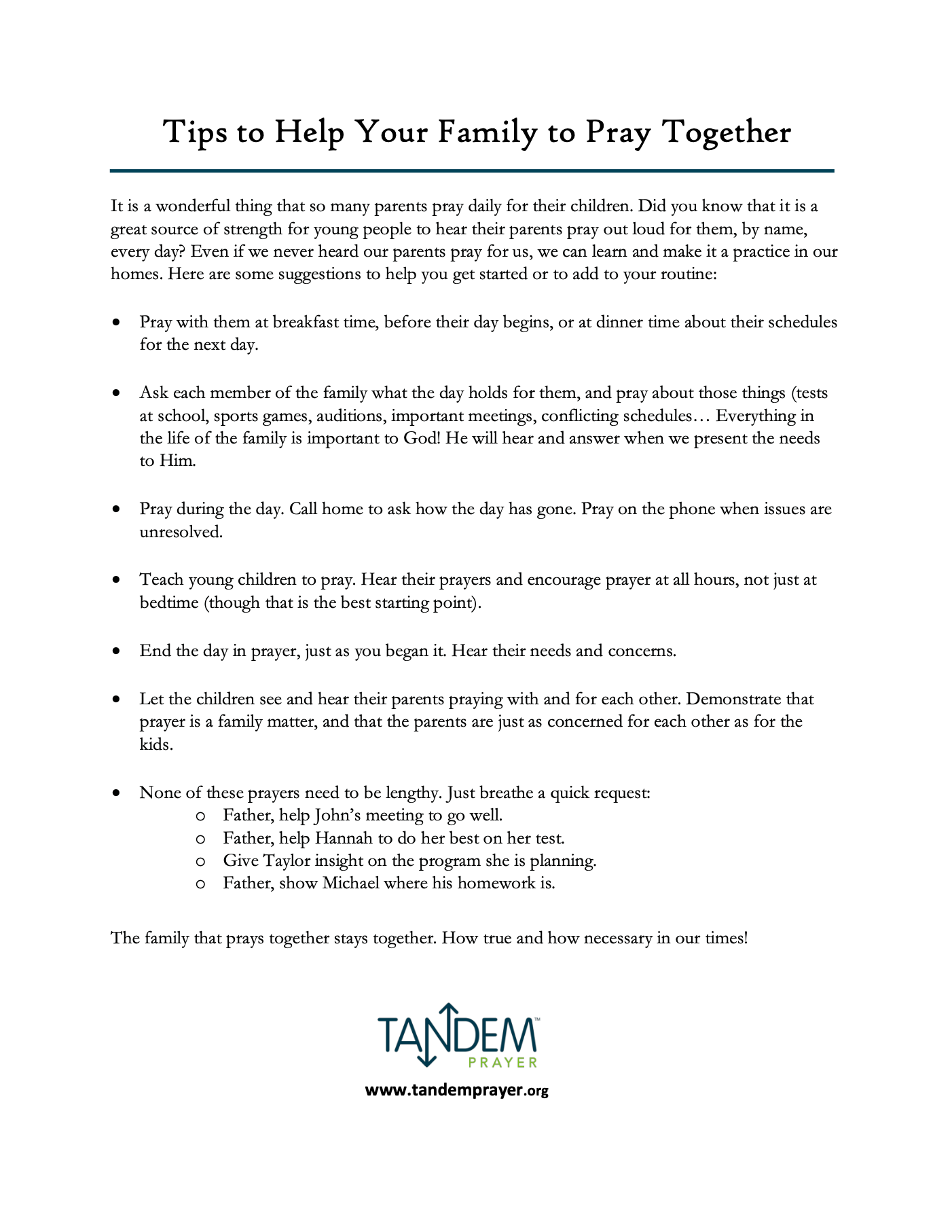 Tips to Help Your Family Pray Together