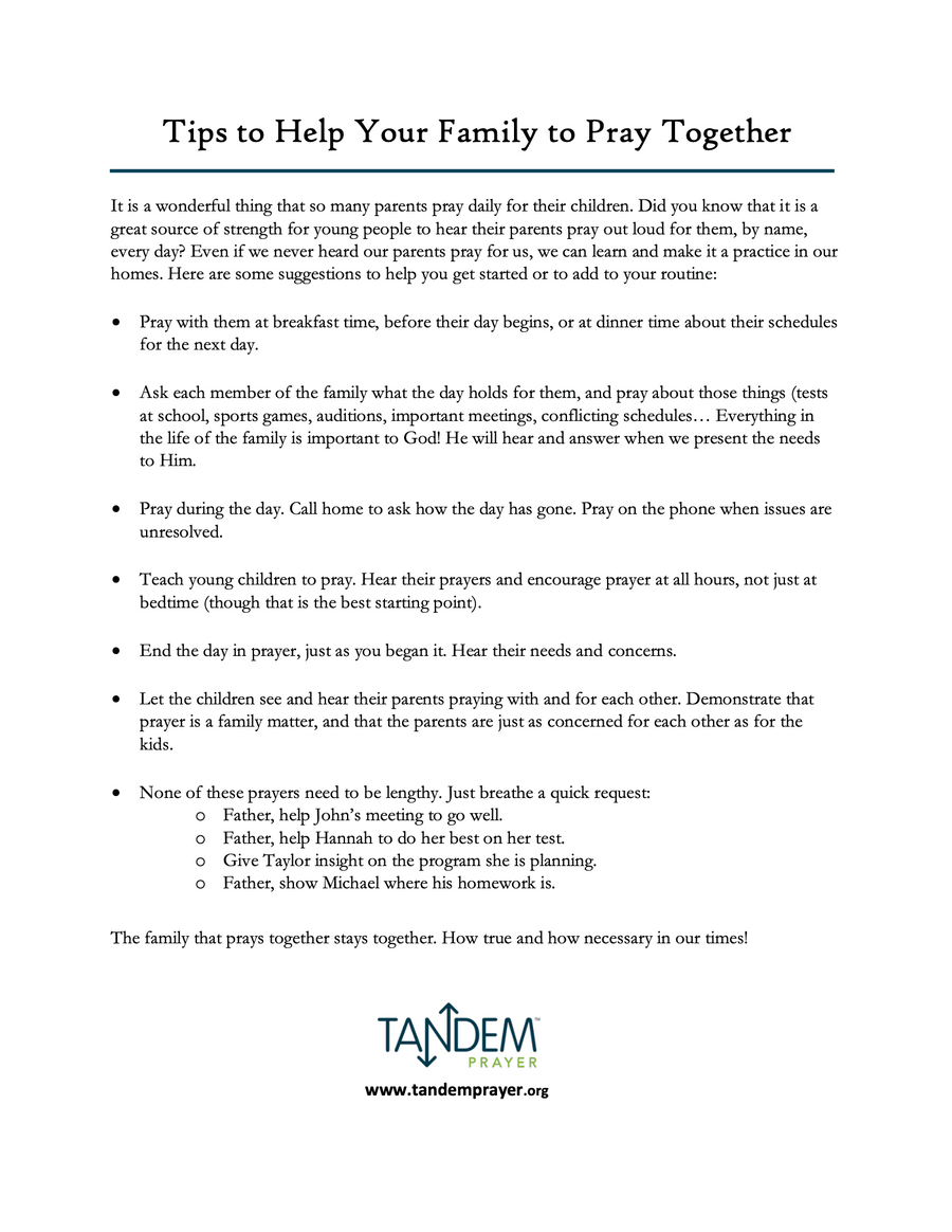 Tips to Help Your Family Pray Together
