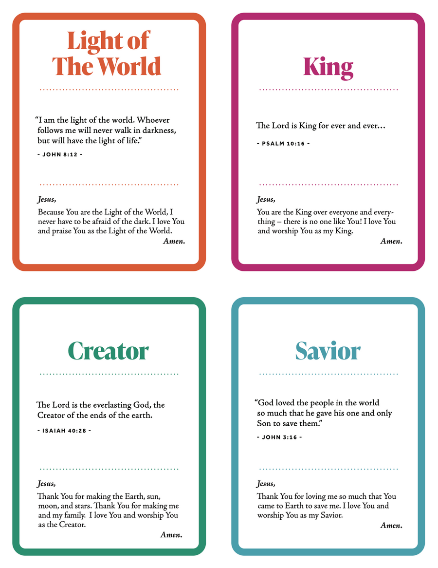 Worship Cards for Kids by Tandem Prayer