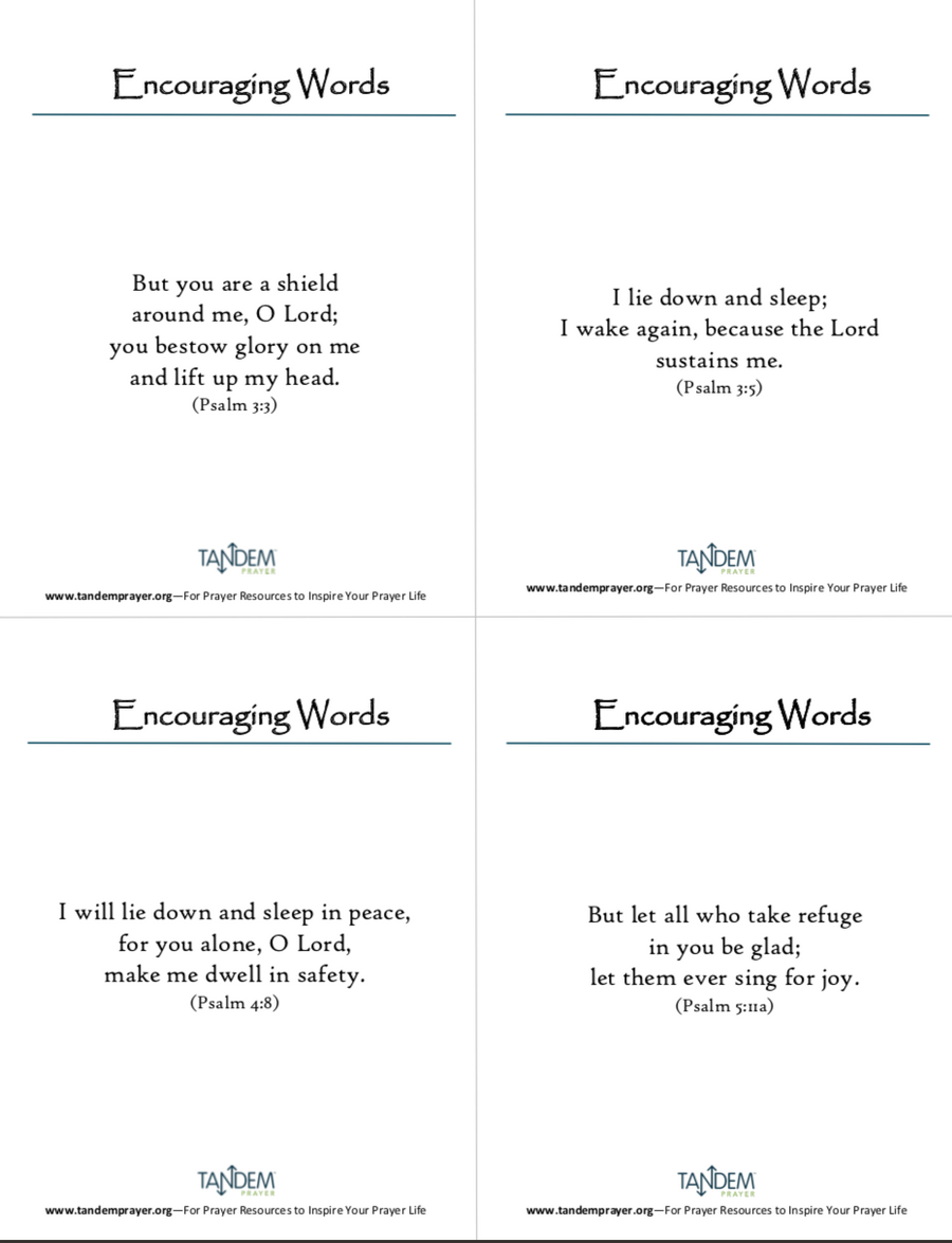 Encouraging Words Prayer Cards
